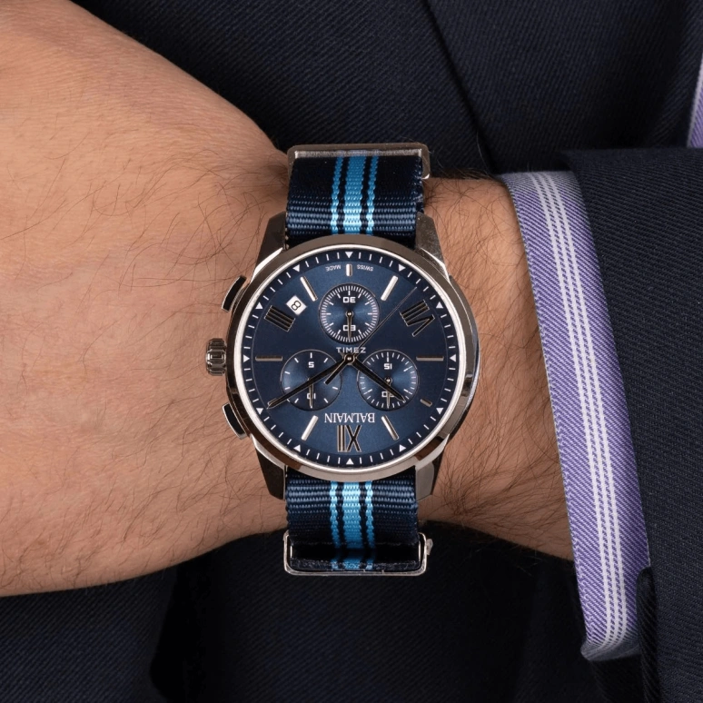 Balmain,Madrigal 42mm,42mm,Stainless Steel,Blue,Quartz,Chronograph,Day,B7481,B7481.72.92