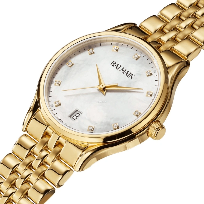 Balmain,Beleganza 32mm,32mm,Stainless Steel,White,Quartz,Day,Sapphire,Crystal Glass,B8350,B8350.33.86