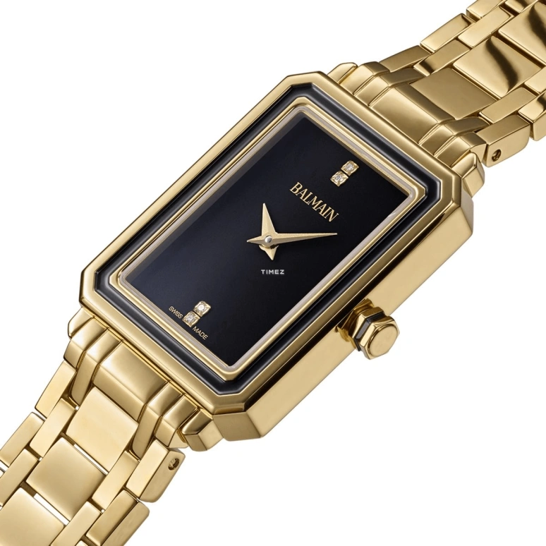 Balmain,Eirini 25x33mm,25x33mm,Stainless Steel,Black,Quartz,26280hours,Sapphire,Crystal Glass,B4392,B4392.33.67