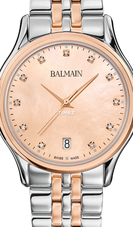 Balmain,Beleganza 32mm,32mm,Stainless Steel,Pink Gold,Quartz,Day,Sapphire,Crystal Glass,B8358,B8358.33.46
