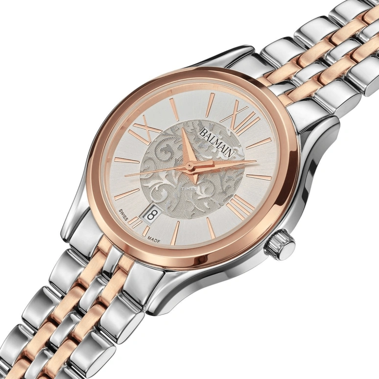 Balmain,Beleganza 27.50mm,27.50mm,Stainless Steel,Silver,Quartz,Day,Sapphire,Crystal Glass,B8348,B8348.33.18