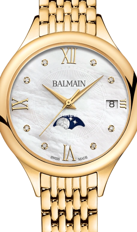 Balmain,Balmain de Balmain 31mm,31mm,Stainless Steel,White,Quartz,Moonphase,Day,B4910,B4910.33.85