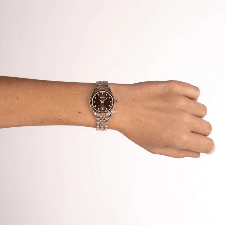 Balmain,Beleganza 27.50mm,27.50mm,Stainless Steel,Brown,Quartz,Day,Sapphire,Crystal Glass,B8348,B8348.33.55