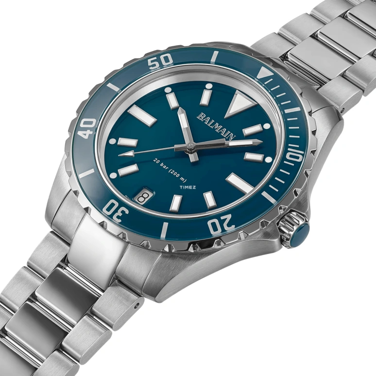 Balmain,Ophrys 42.50mm,42.50mm,Stainless Steel,Blue,Quartz,Day,Sapphire,Crystal Glass,B4341,B4341.33.95