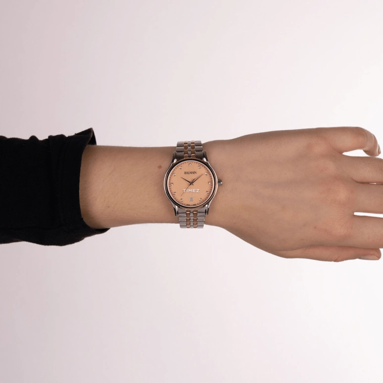 Balmain,Beleganza 32mm,32mm,Stainless Steel,Pink Gold,Quartz,Day,Sapphire,Crystal Glass,B8358,B8358.33.46