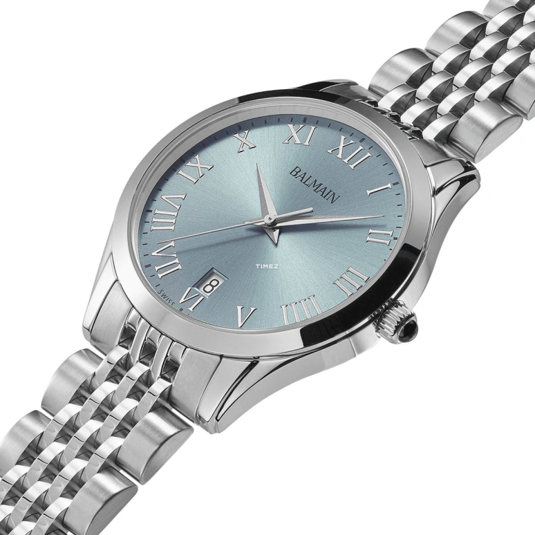 Balmain,Classic R 34mm,34mm,Stainless Steel,Ice Blue,Quartz,Day,Sapphire,Crystal Glass,B4311,B4311.31.92