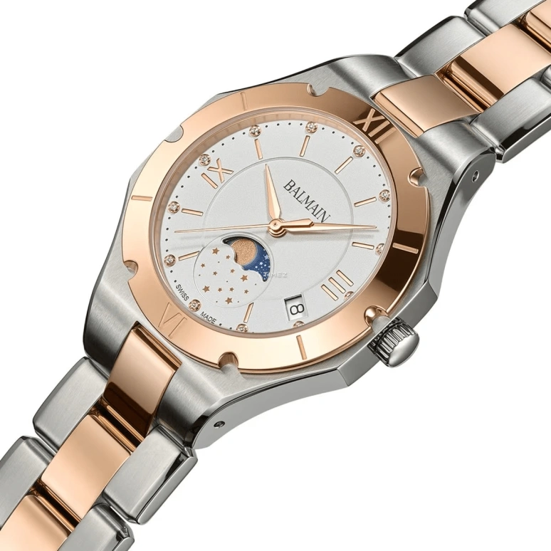 Balmain,Be Balmain 33mm,33mm,Stainless Steel,White,Quartz,Moonphase,Day,B4598,B4598.33.22