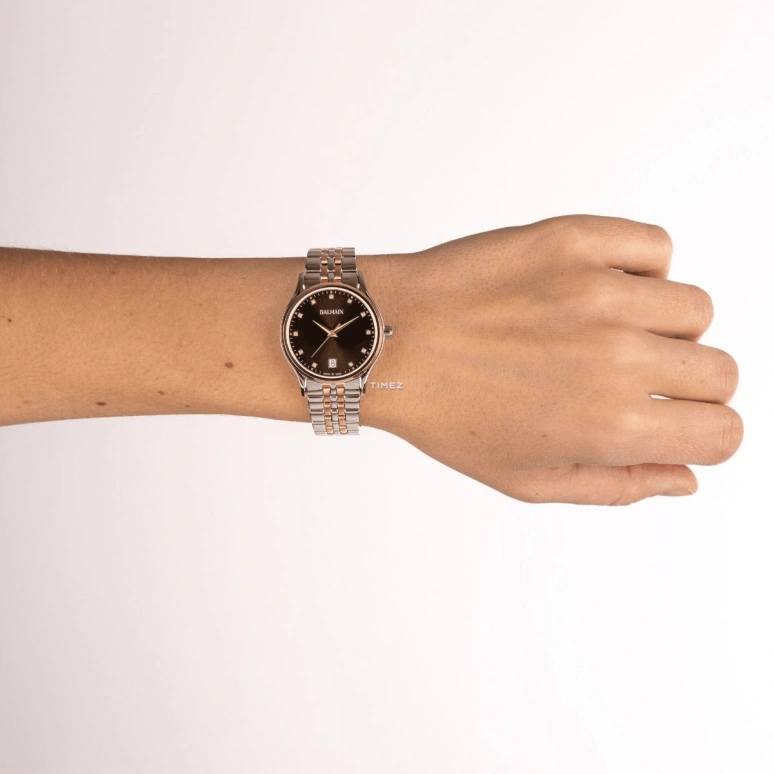 Balmain,Beleganza 32mm,32mm,Stainless Steel,Brown,Quartz,Day,Sapphire,Crystal Glass,B8358,B8358.33.55