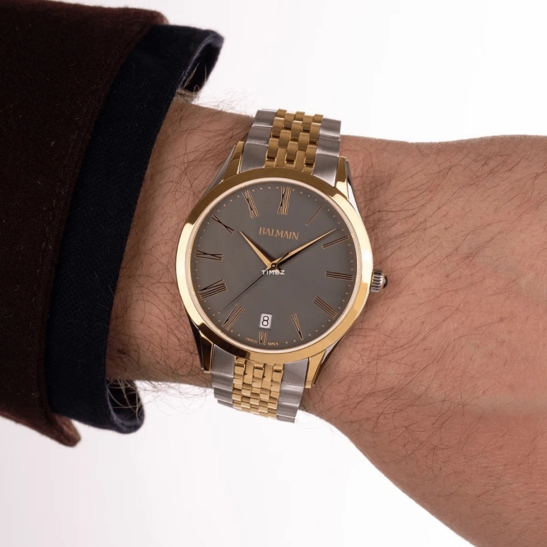 Balmain,Classic R 41mm,41mm,Stainless Steel,Smoky Coal,Quartz,Day,Sapphire,Crystal Glass,B4102,B4102.31.61