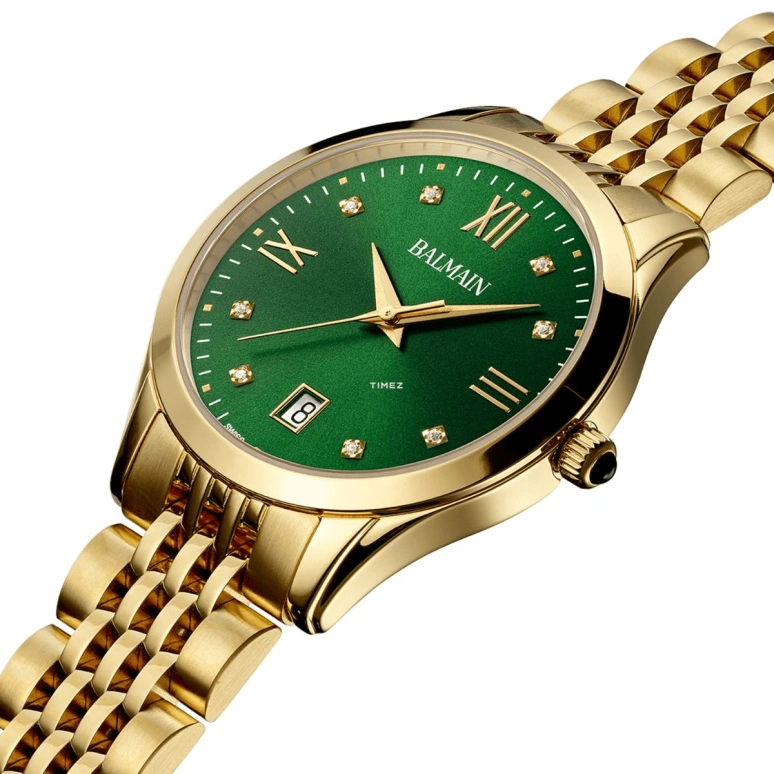 Balmain,Classic R 34mm,34mm,Stainless Steel,Green,Quartz,Day,Sapphire,Crystal Glass,B4310,B4310.31.75