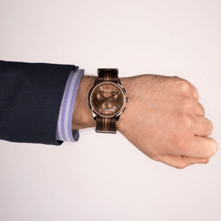 Balmain,Madrigal 42mm,42mm,Stainless Steel,Brown,Quartz,Chronograph,Day,B7488,B7488.52.52