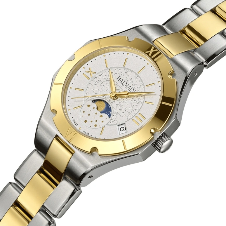 Balmain,Be Balmain 33mm,33mm,Stainless Steel,Silver White,Quartz,Moonphase,Day,B4592,B4592.39.12