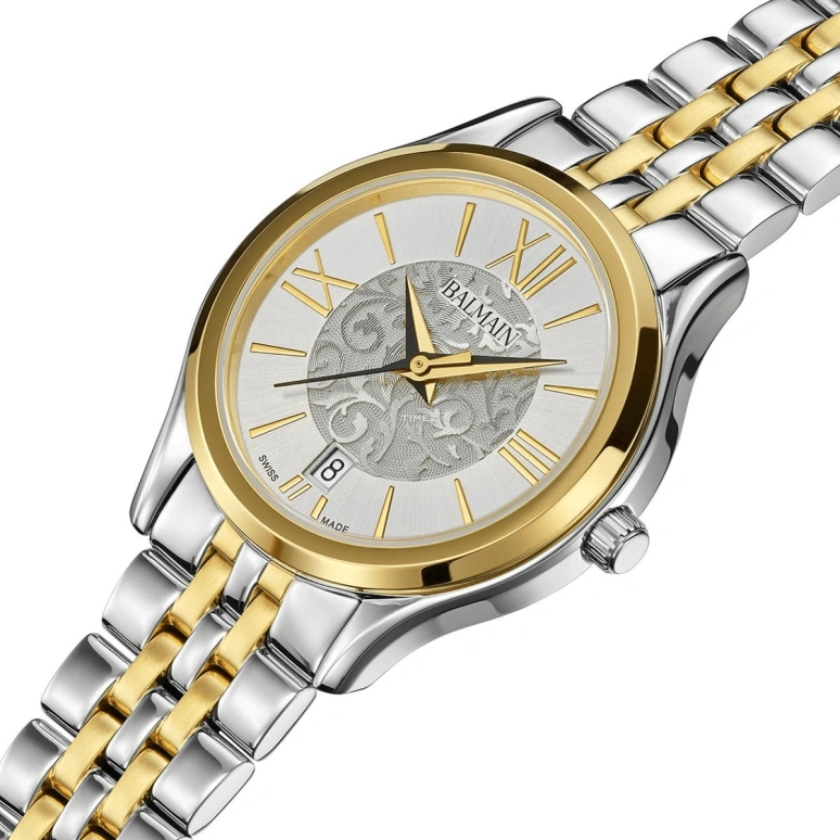 Balmain,Beleganza 27.50mm,27.50mm,Stainless Steel,Silver,Quartz,Day,Sapphire,Crystal Glass,B8342,B8342.39.18