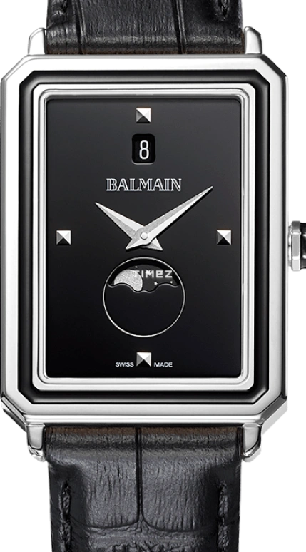 Balmain,Eirini 28x37mm,28x37mm,Stainless Steel,Black,Quartz,Moonphase,Day,B4411,B4411.32.66