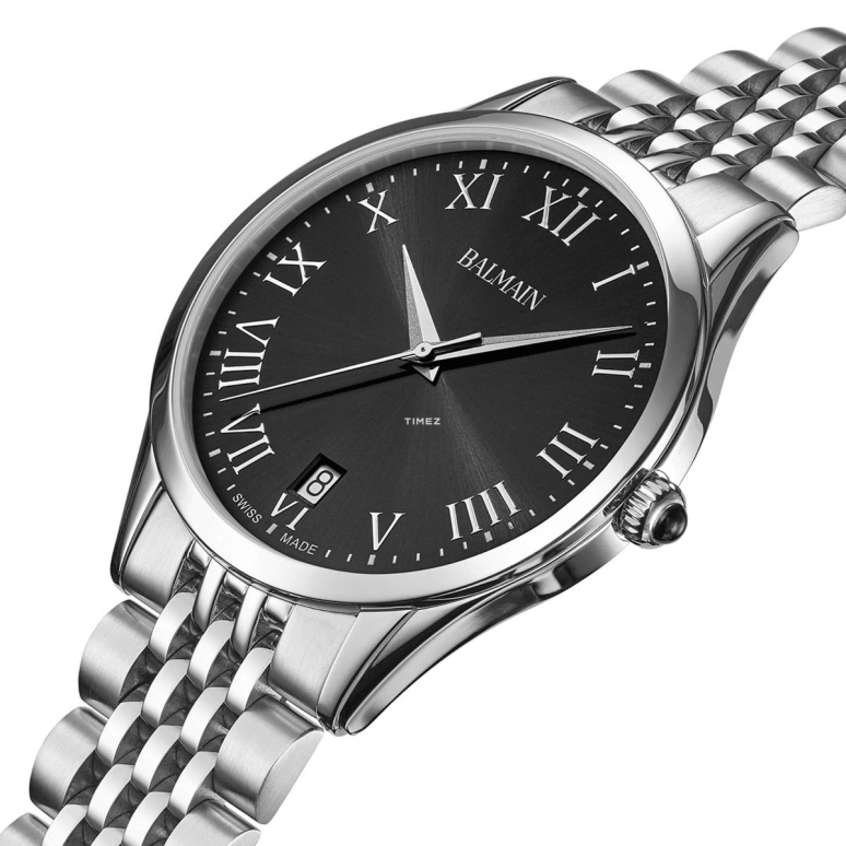Balmain,Classic R 41mm,41mm,Stainless Steel,Black,Quartz,Day,Sapphire,Crystal Glass,B4101,B4101.31.62