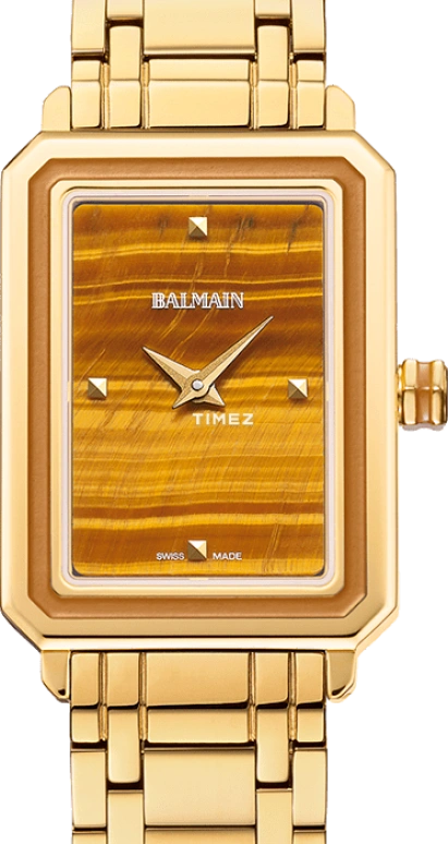 Balmain,Eirini 25x33mm,25x33mm,Stainless Steel,Yellow Tan,Quartz,26280hours,Sapphire,Crystal Glass,B4390,B4390.33.56
