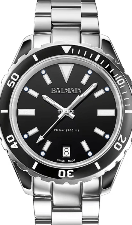 Balmain,Ophrys 38.50mm,38.50mm,Stainless Steel,Ceramic,Black,Quartz,Day,Sapphire,Crystal Glass,B4331,B4331.33.65
