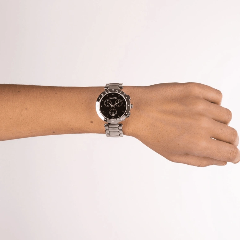 Balmain,Balmainia 36mm,36mm,Stainless Steel,Black,Quartz,Chronograph,Day,B6251,B6251.33.66