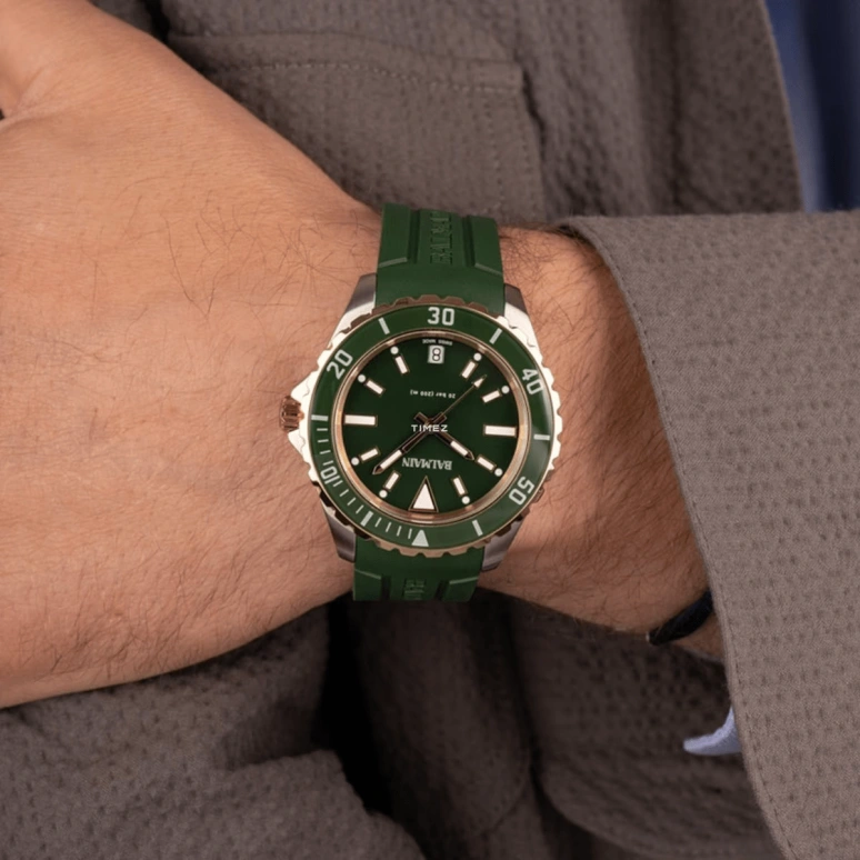 Balmain,Ophrys 42.50mm,42.50mm,Stainless Steel,Green,Quartz,Day,Sapphire,Crystal Glass,B4342,B4342.92.75