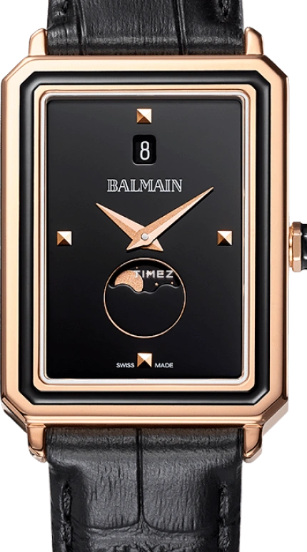 Balmain,Eirini 28x37mm,28x37mm,Stainless Steel,Black,Quartz,Moonphase,Day,B4419,B4419.32.66