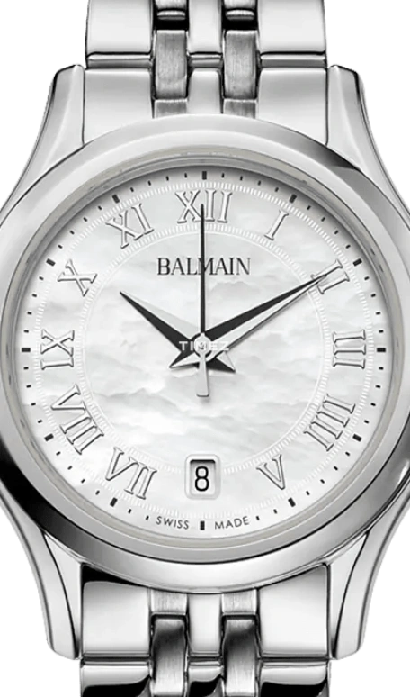 Balmain,Beleganza 27.50mm,27.50mm,Stainless Steel,Silver White,Quartz,Day,Sapphire,Crystal Glass,B8341,B8341.33.82