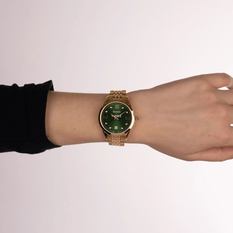 Balmain,Classic R 34mm,34mm,Stainless Steel,Green,Quartz,Day,Sapphire,Crystal Glass,B4310,B4310.31.75