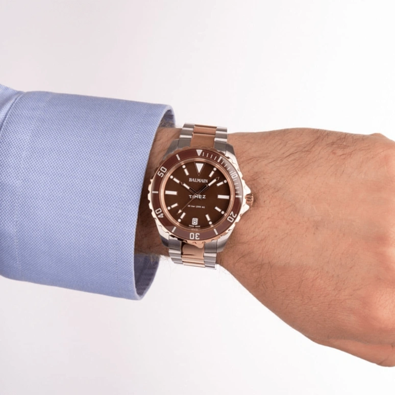 Balmain,Ophrys 42.50mm,42.50mm,Stainless Steel,Brown,Quartz,Day,Sapphire,Crystal Glass,B4348,B4348.33.55