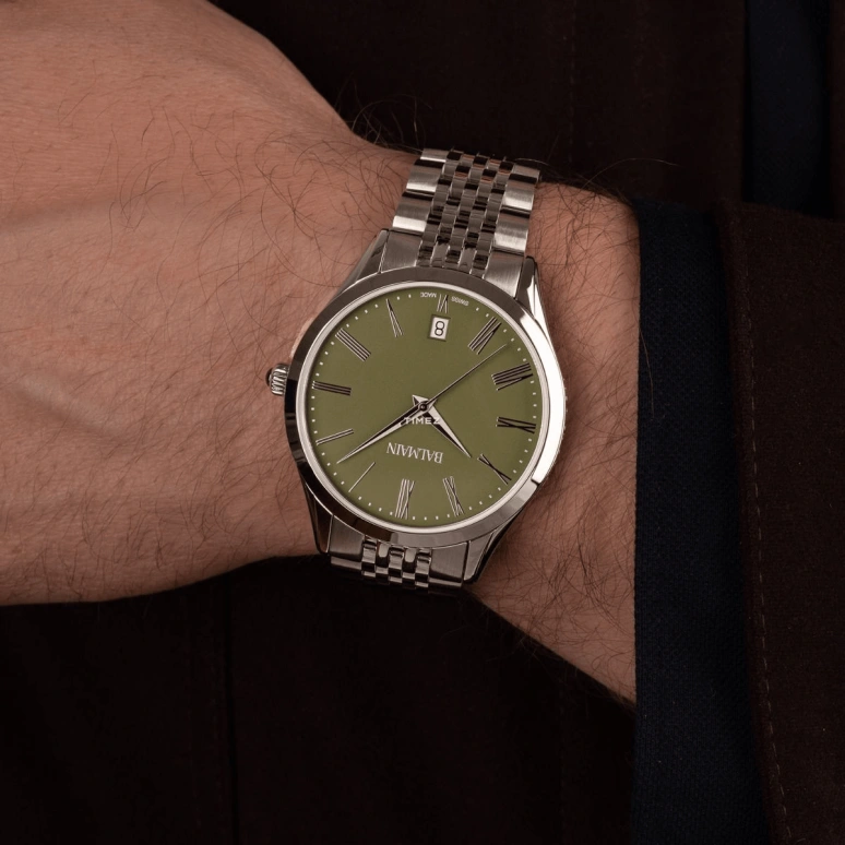 Balmain,Classic R 41mm,41mm,Stainless Steel,Green,Quartz,Day,Sapphire,Crystal Glass,B4101,B4101.31.71