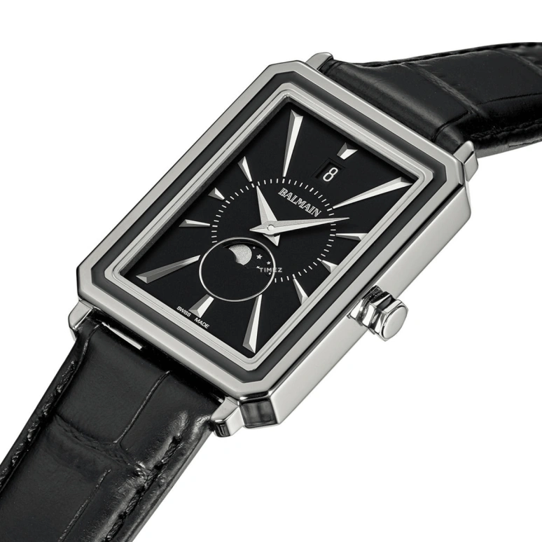Balmain,Eirini 28x37mm,28x37mm,Stainless Steel,Black,Quartz,Moonphase,Day,B4411,B4411.32.65
