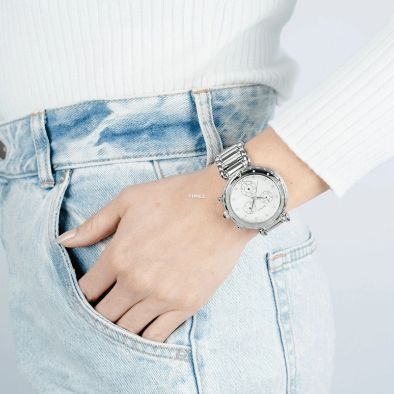 Balmain,Balmainia 38mm,38mm,Stainless Steel,White,Quartz,Chronograph,Day,B5631,B5631.33.85