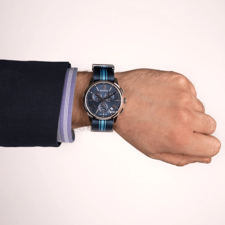 Balmain,Madrigal 42mm,42mm,Stainless Steel,Blue,Quartz,Chronograph,Day,B7481,B7481.72.92