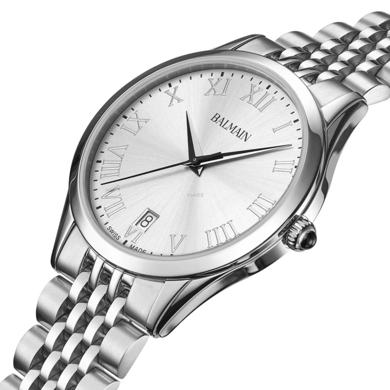 Balmain,Classic R 41mm,41mm,Stainless Steel,Silver,Quartz,Day,Sapphire,Crystal Glass,B4101,B4101.31.22