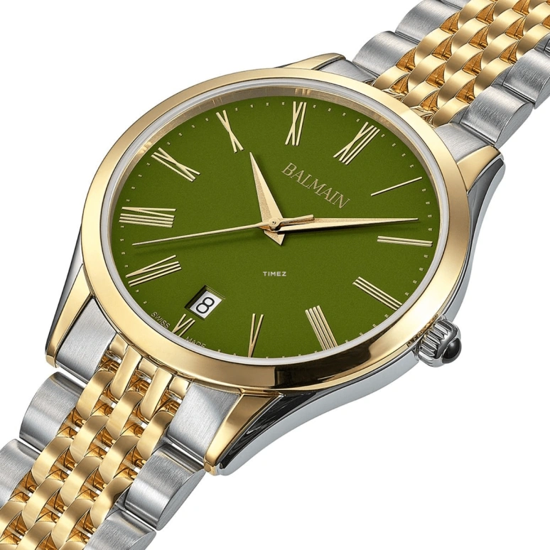 Balmain,Classic R 41mm,41mm,Stainless Steel,Green,Quartz,Day,Sapphire,Crystal Glass,B4102,B4102.31.71