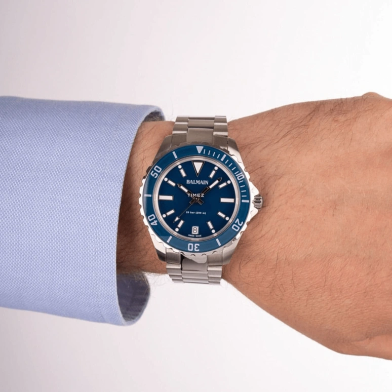 Balmain,Ophrys 42.50mm,42.50mm,Stainless Steel,Blue,Quartz,Day,Sapphire,Crystal Glass,B4341,B4341.33.95