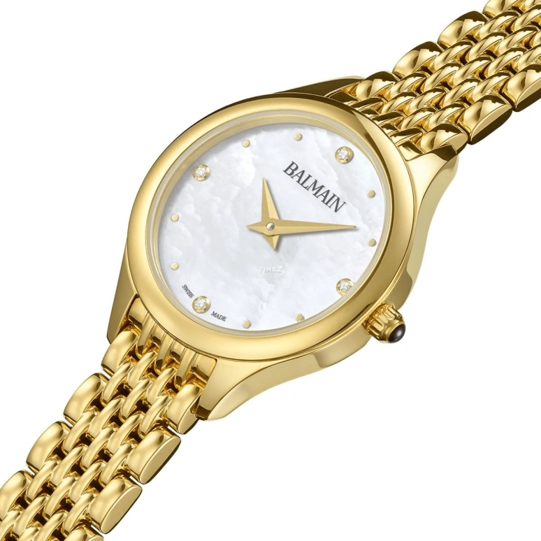 Balmain,Balmain de Balmain 25mm,25mm,Stainless Steel,White,Quartz,Sapphire,Crystal Glass,Round,B4930,B4930.33.85