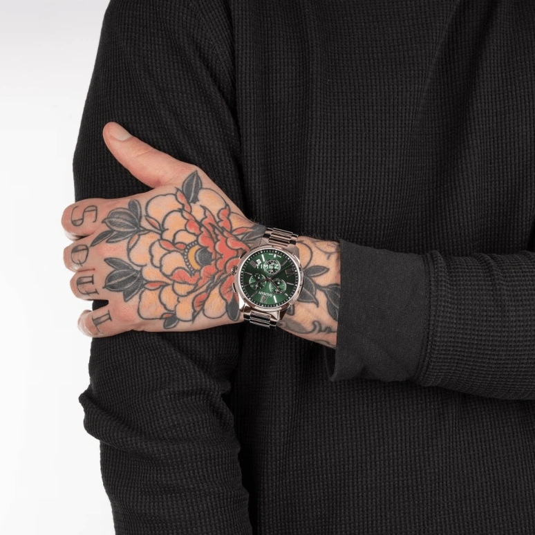 Balmain,Madrigal 42mm,42mm,Stainless Steel,Green,Quartz,Chronograph,Day,B7481,B7481.33.72