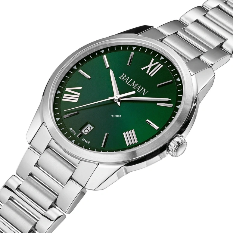 Balmain,Madrigal 40mm,40mm,Stainless Steel,Green,Quartz,Day,Sapphire,Crystal Glass,B1461,B1461.33.72