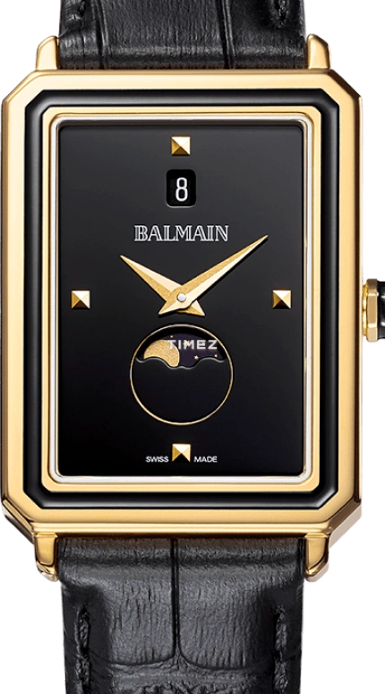 Balmain,Eirini 28x37mm,28x37mm,Stainless Steel,Black,Quartz,Moonphase,Day,B4412,B4412.32.66