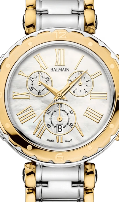 Balmain,Balmainia 38mm,38mm,Stainless Steel,Cream,Quartz,Chronograph,Day,B5632,B5632.39.82