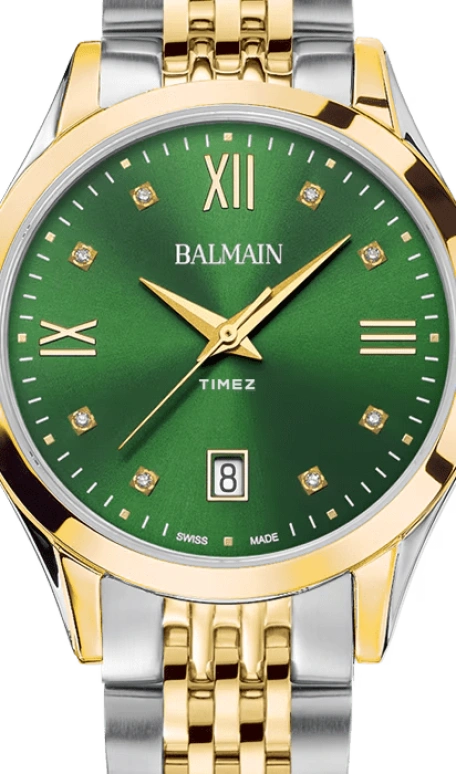 Balmain,Classic R 34mm,34mm,Stainless Steel,Green,Quartz,Day,Sapphire,Crystal Glass,B4312,B4312.31.75