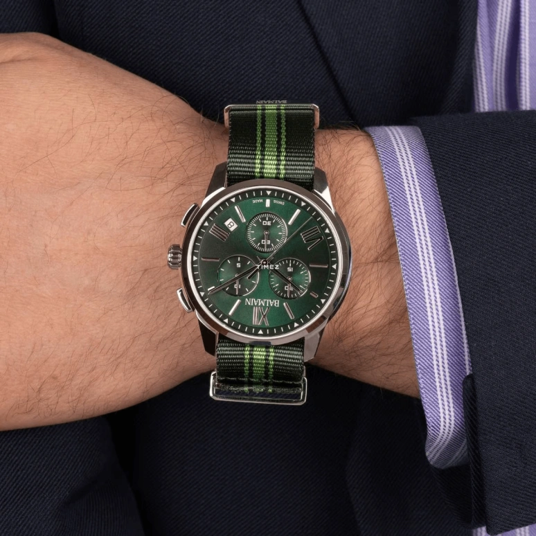 Balmain,Madrigal 42mm,42mm,Stainless Steel,Green,Quartz,Chronograph,Day,B7481,B7481.92.72