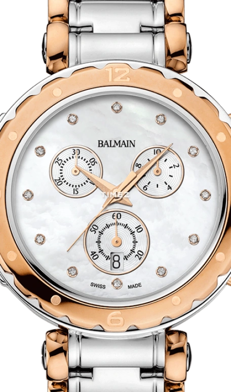 Balmain,Balmainia 38mm,38mm,Stainless Steel,Silver,Quartz,Chronograph,Day,B5638,B5638.33.85