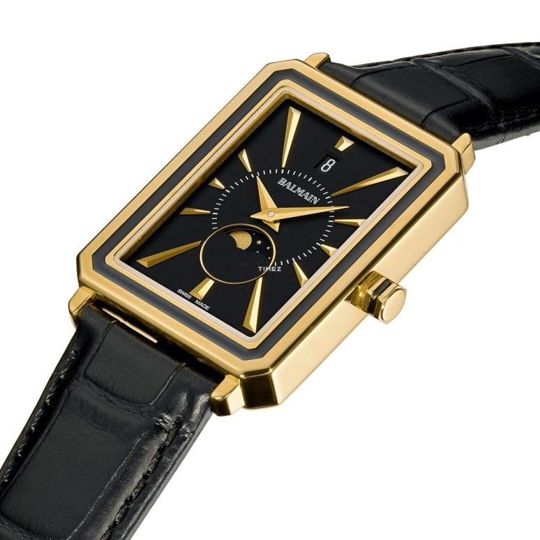 Balmain,Eirini 28x37mm,28x37mm,Stainless Steel,Black,Quartz,Moonphase,Day,B4412,B4412.32.65