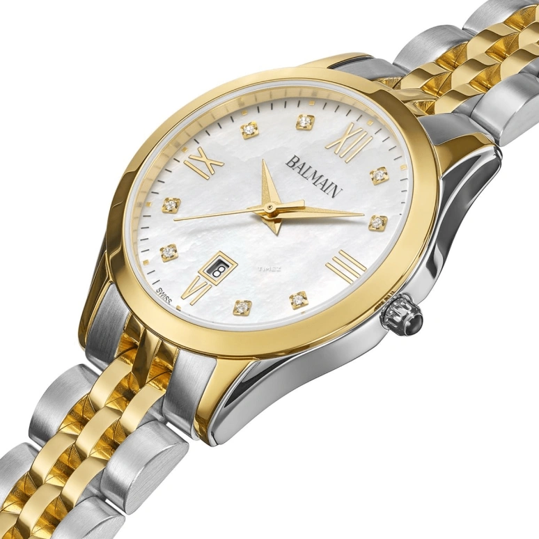Balmain,Classic R 30mm,30mm,Stainless Steel,White,Quartz,Day,Sapphire,Crystal Glass,B4112,B4112.31.85