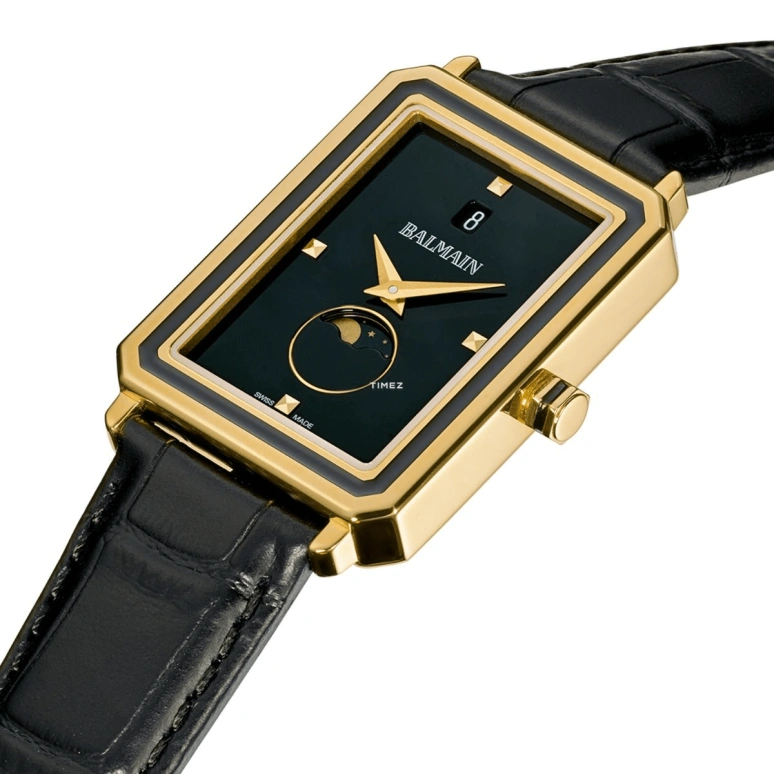 Balmain,Eirini 28x37mm,28x37mm,Stainless Steel,Black,Quartz,Moonphase,Day,B4412,B4412.32.66