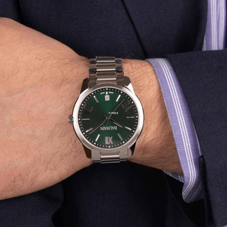 Balmain,Madrigal 40mm,40mm,Stainless Steel,Green,Quartz,Day,Sapphire,Crystal Glass,B1461,B1461.33.72