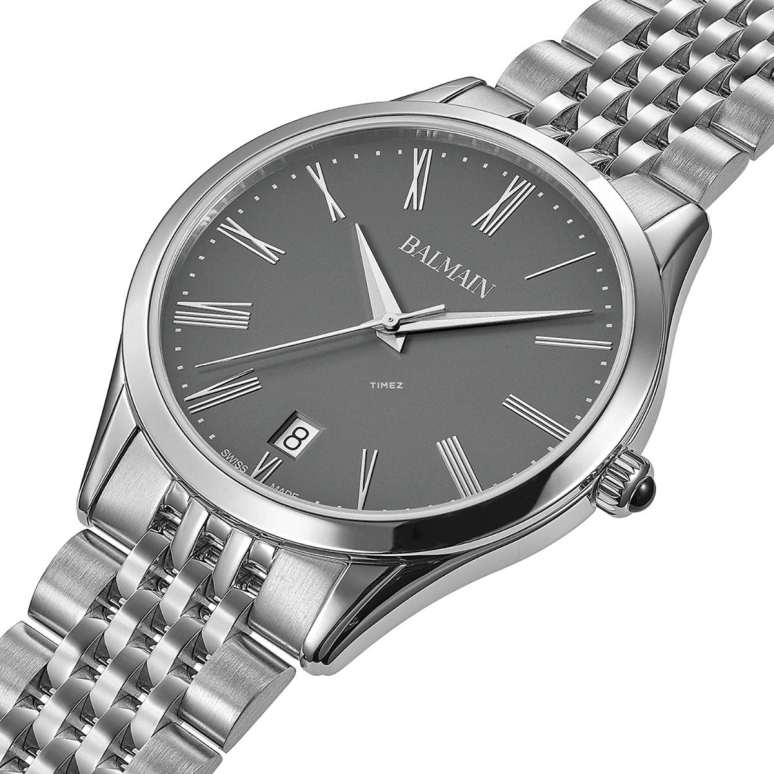 Balmain,Classic R 41mm,41mm,Stainless Steel,Smoky Coal,Quartz,Day,Sapphire,Crystal Glass,B4101,B4101.31.61