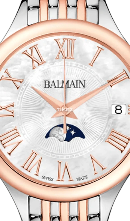 Balmain,Balmain de Balmain 31mm,31mm,Stainless Steel,Silver White,Quartz,Moonphase,Day,B4918,B4918.33.82