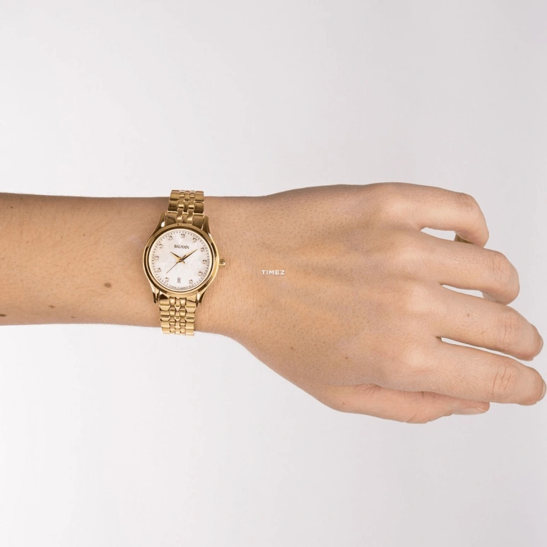 Balmain,Beleganza 27.50mm,27.50mm,Stainless Steel,Silver White,Quartz,Day,Sapphire,Crystal Glass,B8340,B8340.33.86