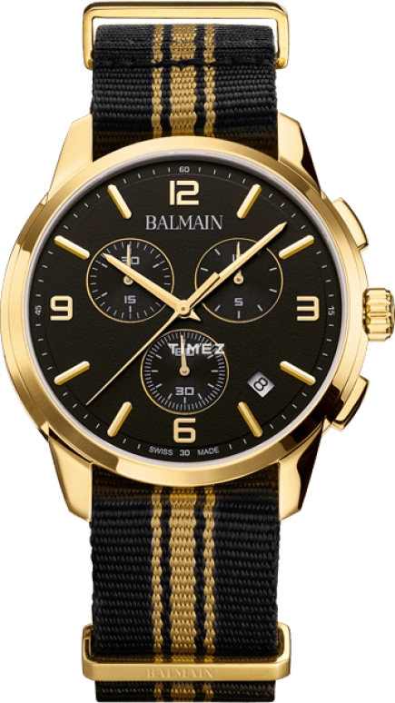 Balmain,Madrigal 42mm,42mm,Stainless Steel,Black,Quartz,Chronograph,Day,B7480,B7480.31.64